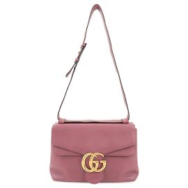 Borsa a tracolla in pelle GUCCI GG Marmont Rose Pink 401173