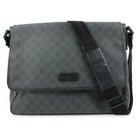 GUCCI GG Supreme Leather Shoulder Bag Crossbody Bag Black 169935