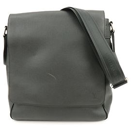 Borsa a tracolla Louis Vuitton Romain in pelle Taiga Ardoise M32852