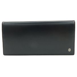 Cartier Pasha Leder Bi-fold Long Wallet Continental Wallet Schwarz
