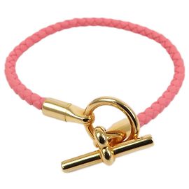 Hermès Bracciale HERMES Glenan H Tresse in Veau Swift Leather Pink