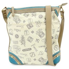Borsa a tracolla LOEWE Anagram Canvas Suede Leather 160th Beige Blue