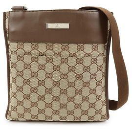 Borsa a tracolla e spalla GUCCI GG Canvas Leather Brown 27639
