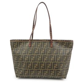 Borsa Tote e Borsa a Tracolla FENDI Zucca PVC Marrone Nero 8BH198