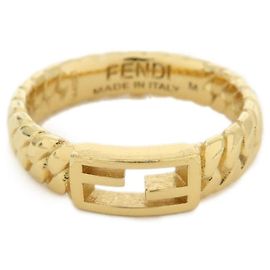 FENDI Baguette Ring Metal Ring Gold Ring Größe M US7 EU54 HK15