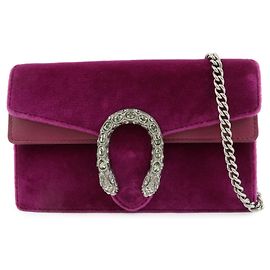 Borsa GUCCI Dionysus Super Mini Bag in velluto con catena 476432