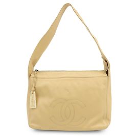 Borsa a tracolla e borsa a mano CHANEL COCO Mark in pelle d'agnello Beige