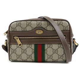GUCCI Ophidia Sherry Double G GG Supreme Leather Shoulder Bag 517350