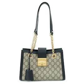 Borsa a tracolla GUCCI Padlock GG Small GG Supreme con catena Beige Black 498156