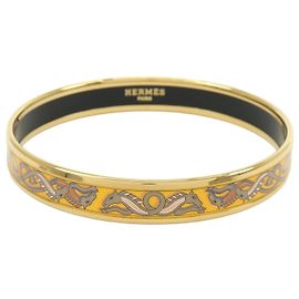 Hermès HERMES Email PM Brazalete Rígido Bañado en Oro Oro Amarillo