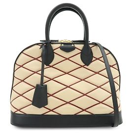 Louis Vuitton Malletage Alma PM 2Way Hand Shoulder Bag Natural M50001