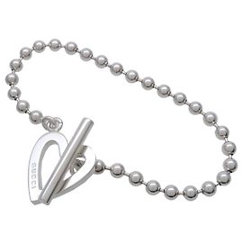 Bracciale GUCCI Motivo Cuore Catena a Sfere SV925 16 Silver