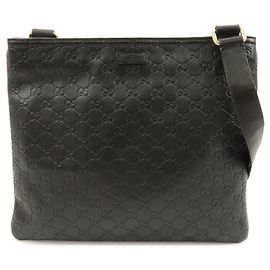 GUCCI Borsa a tracolla Guccissima in pelle Borsa crossbody Marrone scuro