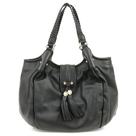 Bolsa de Ombro GUCCI Marrakech em Couro Bolsa Tote Preta 257029