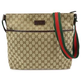 Borsa a tracolla GUCCI Sherry GG Canvas Leather Beige 189751