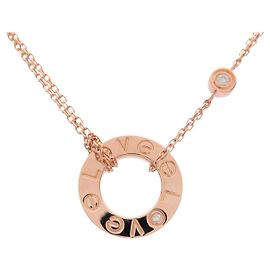 Cartier Love Circle 2P Diamantenhalskette K18 750PG Rose Gold