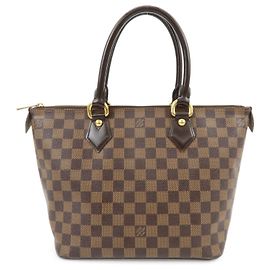 Borsa Tote Louis Vuitton Damier Ebene Saleya PM Canvas Leather N51183