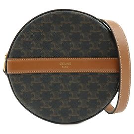 Céline CELINE Triomphe Borsa a spalla rotonda in PVC e pelle Borsa rotonda Marrone