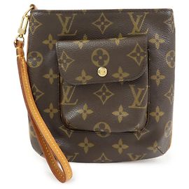 Louis Vuitton Monogram Partition Pouch Wristlet Bag Brown M51901