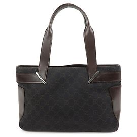 Borsa tote GUCCI GG Canvas Leather Dark Brown 73983