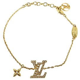 Louis Vuitton LV Iconic Pearl Armband aus Metall und Imitationsperlen M1086A