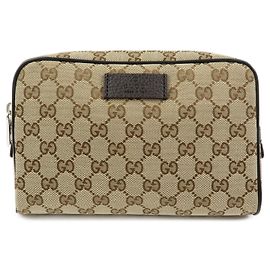 GUCCI Marsupio in tela GG e pelle Beige Brown 449174