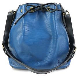 Borsa a tracolla Louis Vuitton Epi Petit Noe Bi-color Noir Blue Ｍ44152