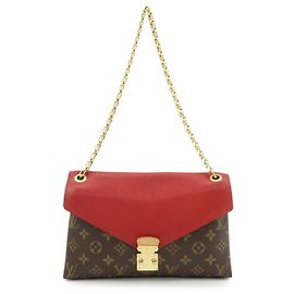 Borsa a mano Louis Vuitton Monogram Pallas Chain Brown Red M41201