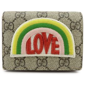 Cartera compacta GUCCI LOVE Rainbow GG Supreme PVC Leather 476412