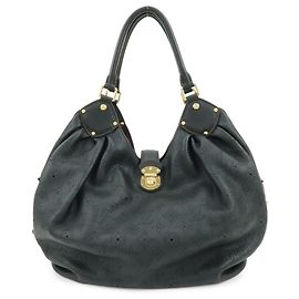 Borsa a tracolla Louis Vuitton Monogram Mahina L in pelle Noir Black M95765