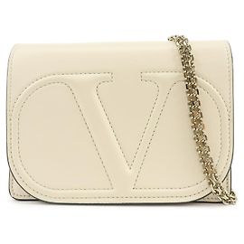 Borsa a spalla e crossbody in pelle VALENTINO V Logo Ivory