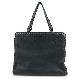 BOTTEGA VENETA Borsa Tote e borsa a tracolla in pelle Intrecciato Nera