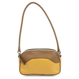 Borsa a spalla e borsa a mano in pelle PRADA Logo Sport Giallo Marrone