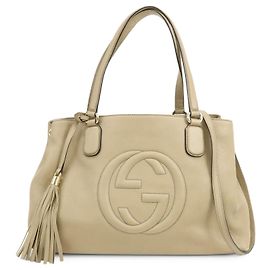 Borsa a spalla e borsa a mano GUCCI SOHO Interlocking G in pelle Beige 308363