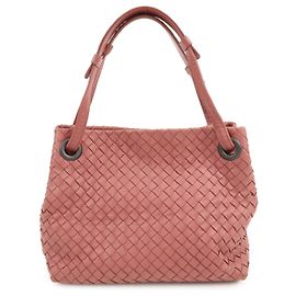 BOTTEGA VENETA Borsa a mano e a tracolla in pelle Intrecciato Rosa
