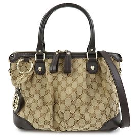 Borsa a tracolla 2Way GUCCI Sukey Interlocking G GG Canvas Leather 247902