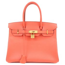 Hermès HERMES Birkin 30 Veau Epsom Leather Hand Bag Rose Jaipur