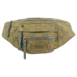 GUCCI GG Monogram GG Ripstop Leather Gürteltasche Crossbody Bag Khaki