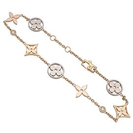 Louis Vuitton Monogram Idylle 2P Diamond Bracelet 750WG/PG/YG Q95286