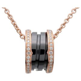 Bulgari Collar BVLGARI B-zero1 Diamantes K18 750PG Cerámica Oro Rosa Negro