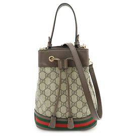 Bolso Bucket 2Way GUCCI Ophidia Sherry GG Supreme de piel 550621