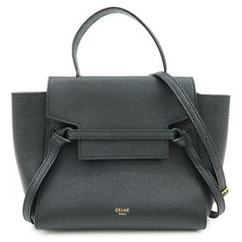 Céline CELINE Borsa Belt Bag in pelle 2WAY Borsa a tracolla Borsa a mano Nero