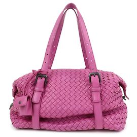 BOTTEGA VENETA Boston Bag aus Intrecciato Nappa-Leder Rosa 272801