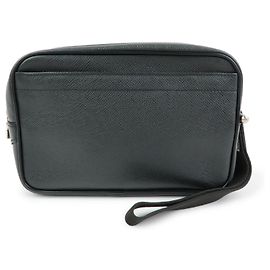 Louis Vuitton Taiga Leather Karga Clutch Bag Pouch Black M30812