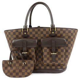 Louis Vuitton Damier Canvas Leather Manosque GM Handtasche N51120