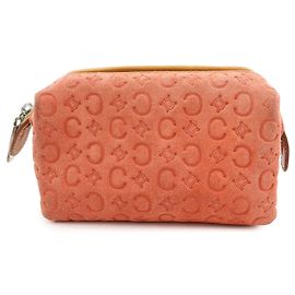 Céline Necessaire CELINE C Macadam em couro camurça Coral