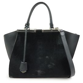 FENDI Trois Jours Borsa a mano e a tracolla 2Way in pelle e pony hair 8BH279