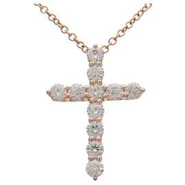 Collana Tiffany & Co Small Cross 11P Diamanti K18 750PG Oro Rosa