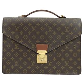 Louis Vuitton Monogram Porte Documents Bandouliere Brown M53338