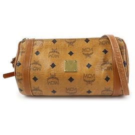 Borsa a tracolla e borsa a spalla MCM Visetos in pelle PVC Marrone